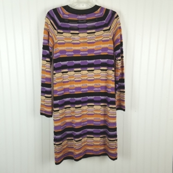 M Missoni NWT Long Sleeve Sweater Dress US 6 EU42 Multi Color Wool Blend 3D Knit - Picture 2 of 16